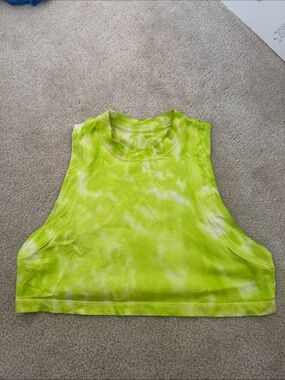 Lululemon Crop Tank Top - Neon Lime Tie-Dye